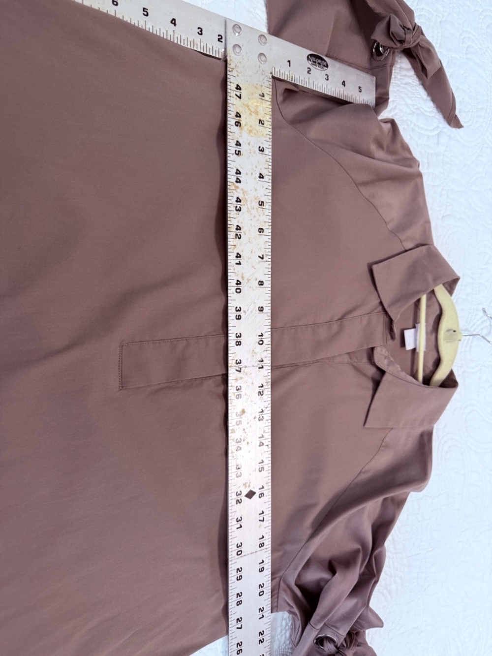 Chico's Taupe Tie Sleeve Shift Dress Size 1 (US Size 10) - Picture 4 of 6